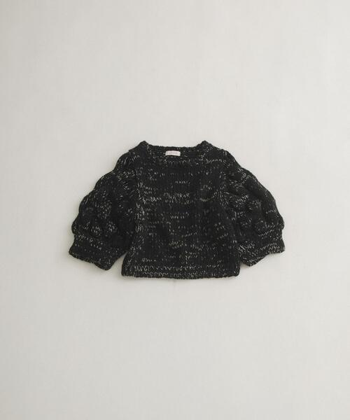 ◯*◯様 Lantern Knitted Volume Top - black Fade Yarn Prime-Over Skipper Knit