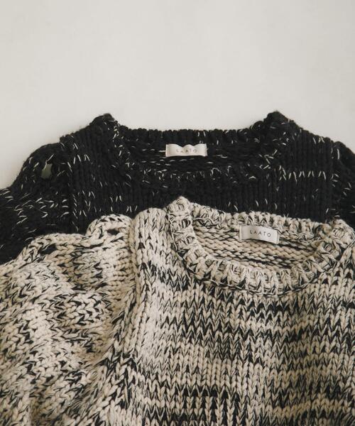 LAATO（ラート）の「lantern sleeve knit（ニット/セーター・レディース・ブラック/オフホワイト・FREE）」の13枚目の写真