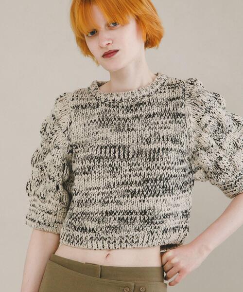 LAATO（ラート）の「lantern sleeve knit（ニット/セーター・レディース・ブラック/オフホワイト・FREE）」の16枚目の写真