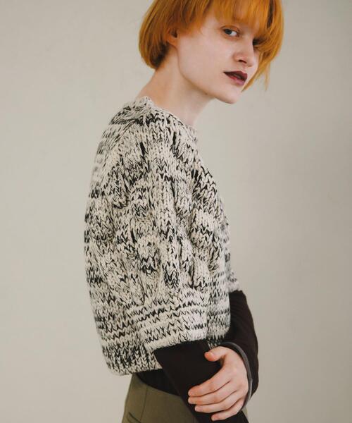 LAATO（ラート）の「lantern sleeve knit（ニット/セーター・レディース・ブラック/オフホワイト・FREE）」の21枚目の写真
