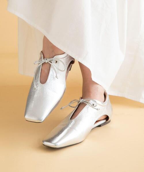 URBAN RESEARCH Sonny Label（アーバンリサーチサニーレーベル）の「スクエアトゥスリットパンプス（パンプス・レディース・シルバー/ブラック・SMALL/MEDIUM/LARGE）」の9枚目の写真