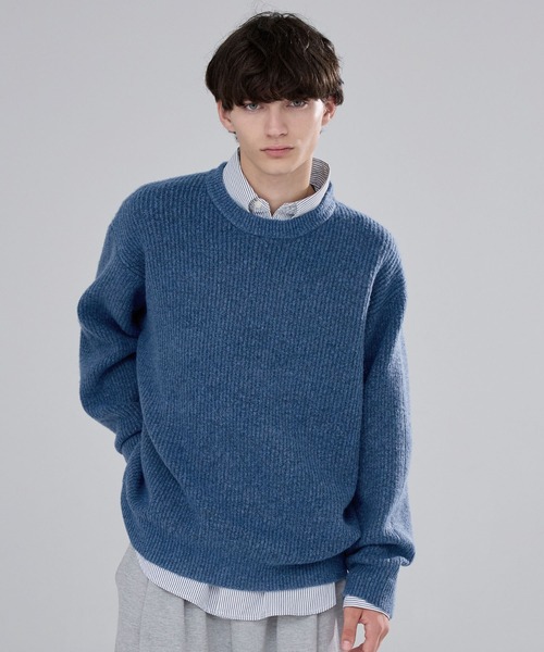 セール】【LUENNA】Basic Ribbed Knit Sweater / ベーシック畦編み