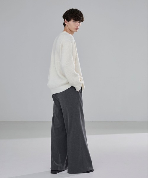 LUENNA（ルエナ）の「【LUENNA】Basic Ribbed Knit Sweater / ベーシック畦編みニットセーター（ニット/セーター・メンズ・ブラウン/アイボリー/ブルー/チャコールグレー・L/M/S）」の5枚目の写真