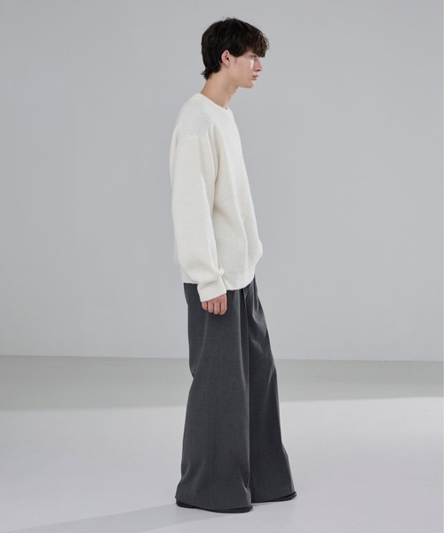 LUENNA（ルエナ）の「【LUENNA】Basic Ribbed Knit Sweater / ベーシック畦編みニットセーター（ニット/セーター・メンズ・ブラウン/アイボリー/ブルー/チャコールグレー・L/M/S）」の6枚目の写真