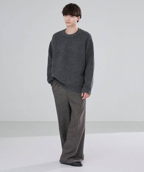 LUENNA（ルエナ）の「【LUENNA】Basic Ribbed Knit Sweater / ベーシック畦編みニットセーター（ニット/セーター・メンズ・ブラウン/アイボリー/ブルー/チャコールグレー・L/M/S）」の16枚目の写真