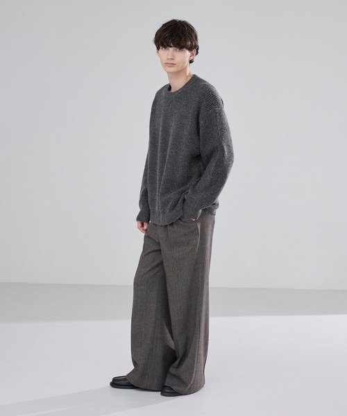 LUENNA（ルエナ）の「【LUENNA】Basic Ribbed Knit Sweater / ベーシック畦編みニットセーター（ニット/セーター・メンズ・ブラウン/アイボリー/ブルー/チャコールグレー・L/M/S）」の20枚目の写真