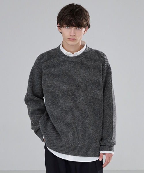セール】【LUENNA】Basic Ribbed Knit Sweater / ベーシック畦編み