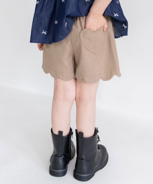 BRANSHES（ブランシェス）の「【マシュマロ】裾スカラップショートパンツ（その他パンツ・キッズ・エンジ/ネイビー/カラフル/ブラック/ブラウン/その他1・110/120/140/150/90/100/80/130）」の3枚目の写真