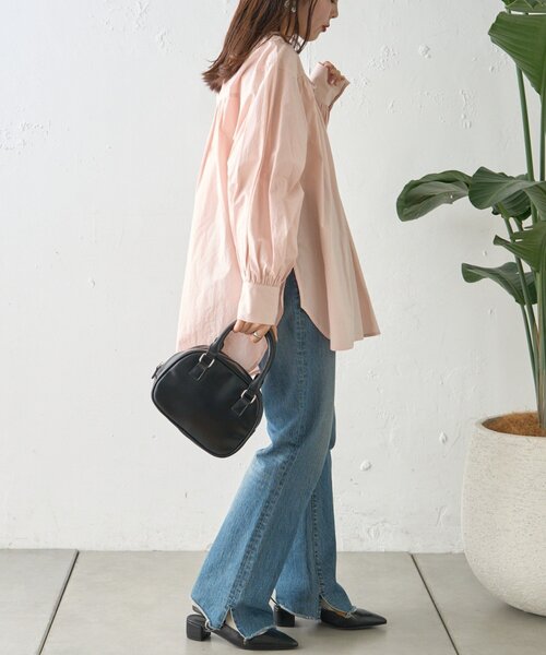 CIAOPANIC TYPY（チャオパニックティピー）の「【WEB限定】レースアップチュニック丈ギャザーブラウス（シャツ/ブラウス・レディース・ピンク/サックスブルー/ブラック/オフホワイト・ONE SIZE）」の12枚目の写真