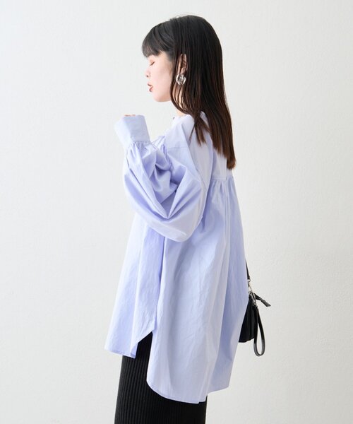 CIAOPANIC TYPY（チャオパニックティピー）の「【WEB限定】レースアップチュニック丈ギャザーブラウス（シャツ/ブラウス・レディース・ピンク/サックスブルー/ブラック/オフホワイト・ONE SIZE）」の17枚目の写真