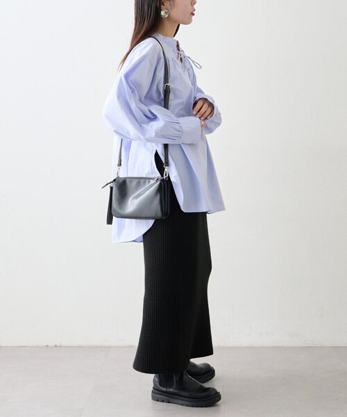 CIAOPANIC TYPY（チャオパニックティピー）の「【WEB限定】レースアップチュニック丈ギャザーブラウス（シャツ/ブラウス・レディース・ピンク/サックスブルー/ブラック/オフホワイト・ONE SIZE）」の19枚目の写真