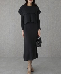 メロウ レイヤード ニット ワンピース 2点 セット