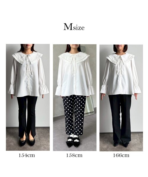 prose verse（プロズヴェール）の「ビッグレースカラーＡラインブラウス（シャツ/ブラウス・レディース・ブラック/オフホワイト・LARGE/MEDIUM）」の3枚目の写真