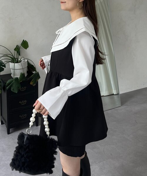 prose verse（プロズヴェール）の「ビッグレースカラーＡラインブラウス（シャツ/ブラウス・レディース・ブラック/オフホワイト・LARGE/MEDIUM）」の16枚目の写真