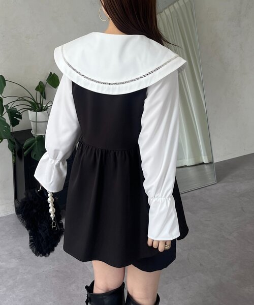 prose verse（プロズヴェール）の「ビッグレースカラーＡラインブラウス（シャツ/ブラウス・レディース・ブラック/オフホワイト・LARGE/MEDIUM）」の18枚目の写真