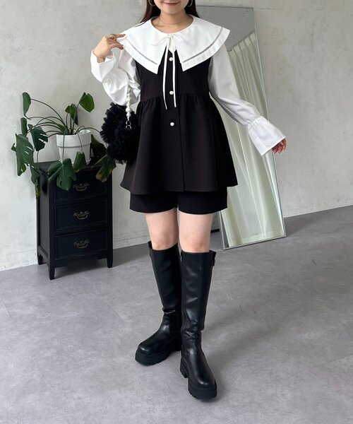 prose verse（プロズヴェール）の「ビッグレースカラーＡラインブラウス（シャツ/ブラウス・レディース・ブラック/オフホワイト・LARGE/MEDIUM）」の22枚目の写真