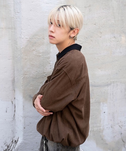 WEGO(ウィゴー)の「WEGO/コーデュロイシャツジャケット(ブルゾン・メンズ・ブラウン/チャコール・MEDIUM/LARGE)」の20枚目の写真