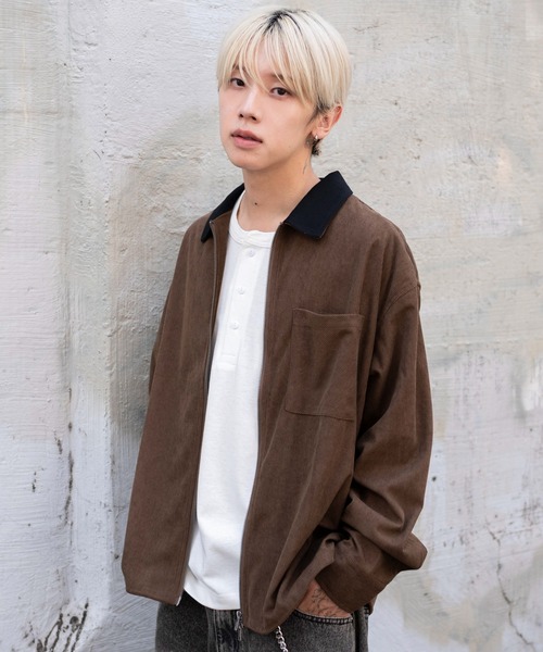 WEGO(ウィゴー)の「WEGO/コーデュロイシャツジャケット(ブルゾン・メンズ・ブラウン/チャコール・MEDIUM/LARGE)」の22枚目の写真