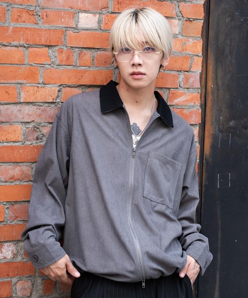 WEGO(ウィゴー)の「WEGO/コーデュロイシャツジャケット(ブルゾン・メンズ・ブラウン/チャコール・MEDIUM/LARGE)」の6枚目の写真