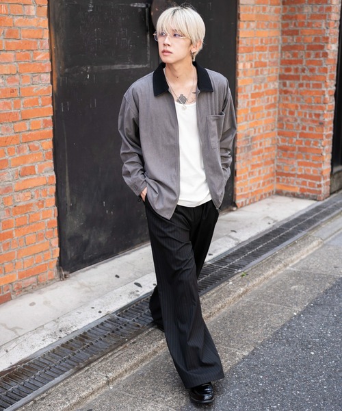 WEGO(ウィゴー)の「WEGO/コーデュロイシャツジャケット(ブルゾン・メンズ・ブラウン/チャコール・MEDIUM/LARGE)」の13枚目の写真