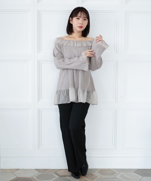 Ruwan yu(ルワンユー)の「美脚見えストレッチセミフレアパンツ【大きいサイズ対応】(スラックス・レディース・ブラック・L/LL/3L/4L)」の11枚目の写真