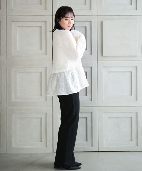 Ruwan yu(ルワンユー)の「美脚見えストレッチセミフレアパンツ【大きいサイズ対応】(スラックス・レディース・ブラック・L/LL/3L/4L)」の18枚目の写真