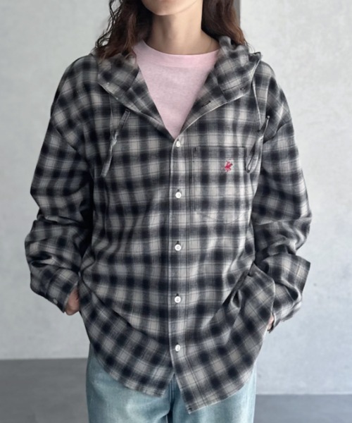 BEVERLY HILLS POLO CLUB（ビバリーヒルズポロクラブ）の「【BEVERLY HILLS POLO CLUB】ネルチェック シャツ パーカー（シャツ/ブラウス・レディース・グレー/ブルー・FREE）」の17枚目の写真