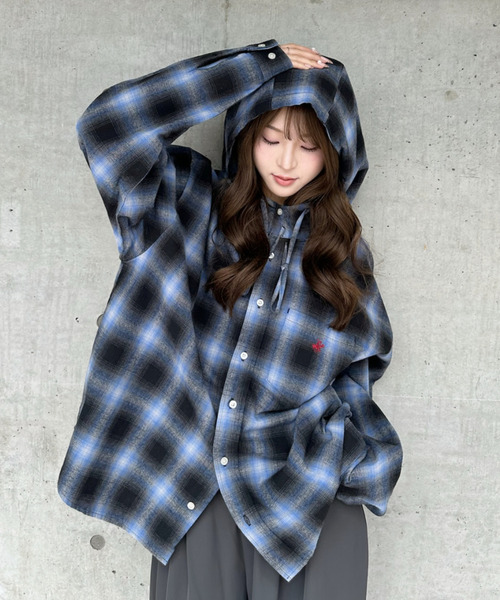 セール】【BEVERLY HILLS POLO CLUB】ネルチェック シャツ パーカー