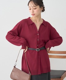 アースミュージック＆エコロジー　レースボレロMLカーディガン赤朱 earth music\u0026ecology（アースミュージックアンドエコロジー