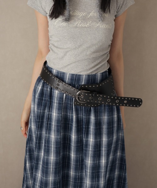Ulysses(ユリシス)の「裾ティアードフリルチェックロングスカート(スカート・レディース・ネイビー・S/M)」の14枚目の写真