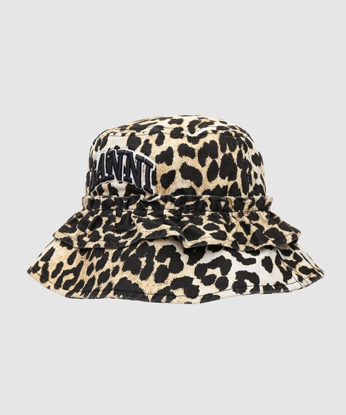 GANNI(ガニー)の「Washed Cotton Canvas Bucket Hat Leo(ハット・レディース・レオパード・XS-S/M-L)」の1枚目の写真