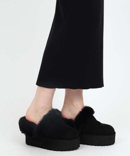 フェイクムートンプラットフォームサンダル（その他シューズ）｜ROYAL