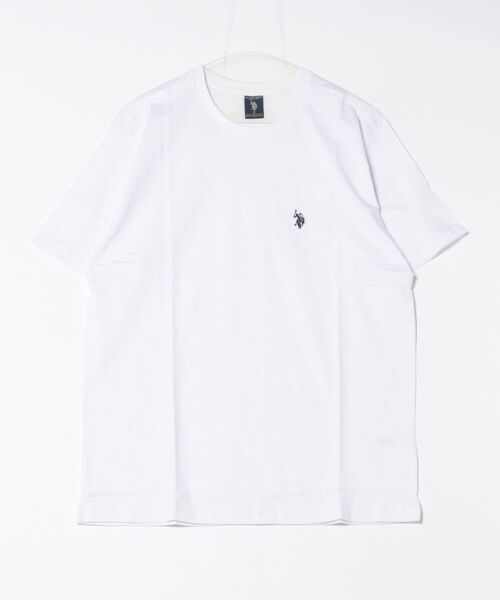 U.S. POLO ASSN.(ユーエスポロアッスン)の「【U.S. POLO ASSN】ワンポイント刺繍コットンTシャツ(Tシャツ/カットソー・メンズ・ネイビー/ブラック/ホワイト・X-LARGE/MEDIUM/LARGE)」の1枚目の写真