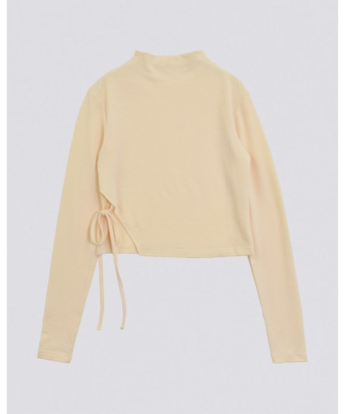 kiehtova（キエトヴァ）の「【kiehtova】SMOOTH SIDE SLIT TOPS/スムース サイドスリット トップス（Tシャツ/カットソー・レディース・アイボリー/グレー/ブラック・FREE）」の15枚目の写真