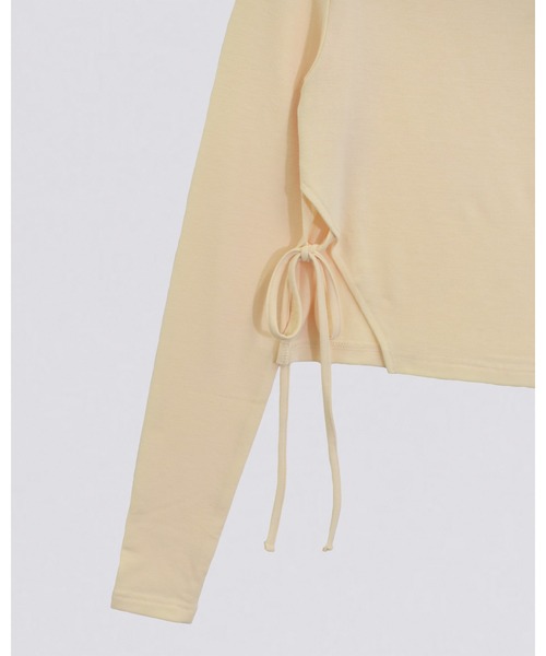 kiehtova（キエトヴァ）の「【kiehtova】SMOOTH SIDE SLIT TOPS/スムース サイドスリット トップス（Tシャツ/カットソー・レディース・アイボリー/グレー/ブラック・FREE）」の17枚目の写真