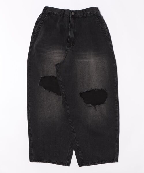 SIS(エスアイエス)の「SIS/エスアイエス/ダメージバギーパンツ(デニムパンツ・メンズ・ブラック・L)」の1枚目の写真