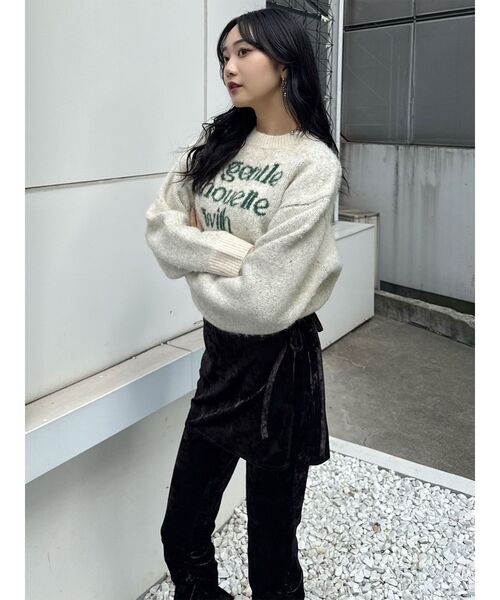 MURUA(ムルーア)の「スカートレイヤードシャーリングベロアパンツ(その他パンツ・レディース・ブラウン/ブラック・2/1)」の10枚目の写真