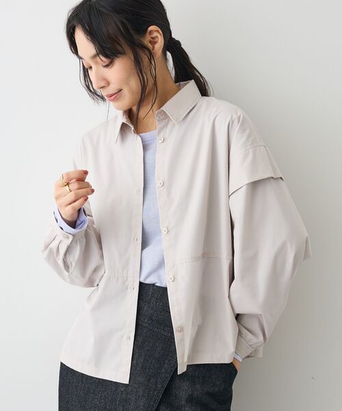 CRAFT STANDARD BOUTIQUE(クラフトスタンダードブティック)の「パネルデザインワイドシャツ(シャツ/ブラウス・レディース・ライトグレー/カーキ/サックスブルー・FREE)」の4枚目の写真
