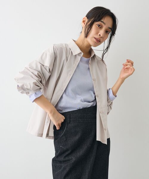 CRAFT STANDARD BOUTIQUE(クラフトスタンダードブティック)の「パネルデザインワイドシャツ(シャツ/ブラウス・レディース・ライトグレー/カーキ/サックスブルー・FREE)」の6枚目の写真