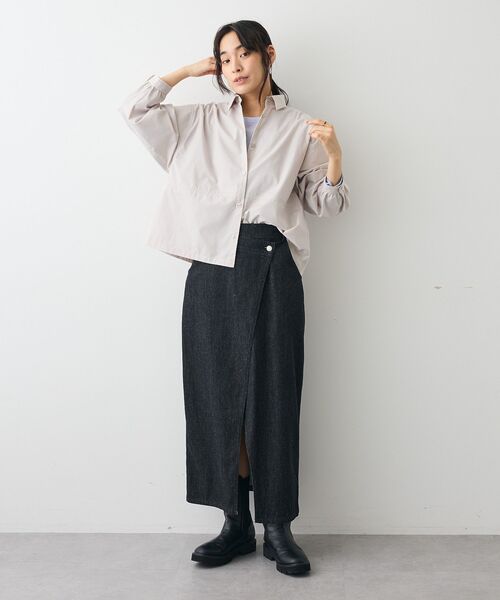 CRAFT STANDARD BOUTIQUE(クラフトスタンダードブティック)の「パネルデザインワイドシャツ(シャツ/ブラウス・レディース・ライトグレー/カーキ/サックスブルー・FREE)」の9枚目の写真
