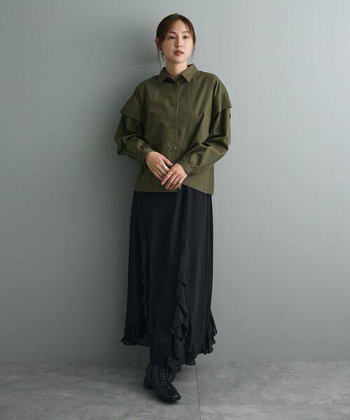 CRAFT STANDARD BOUTIQUE(クラフトスタンダードブティック)の「パネルデザインワイドシャツ(シャツ/ブラウス・レディース・ライトグレー/カーキ/サックスブルー・FREE)」の17枚目の写真
