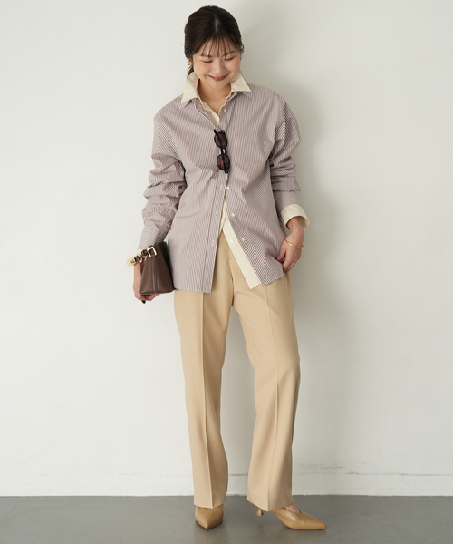 SLOBE IENA（スローブイエナ）の「《WEB限定/追加2》HAPPYCOLOR SHIRT（シャツ/ブラウス・レディース・ブラウン/サックスブルー・FREE）」の14枚目の写真