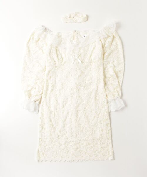gossip！ロサンゼルス（ゴシップロサンゼルス）の「Y2K 総レース刺繍ロングスリーブ ミニワンピース（ワンピース・レディース・オフホワイト・FREE）」の14枚目の写真