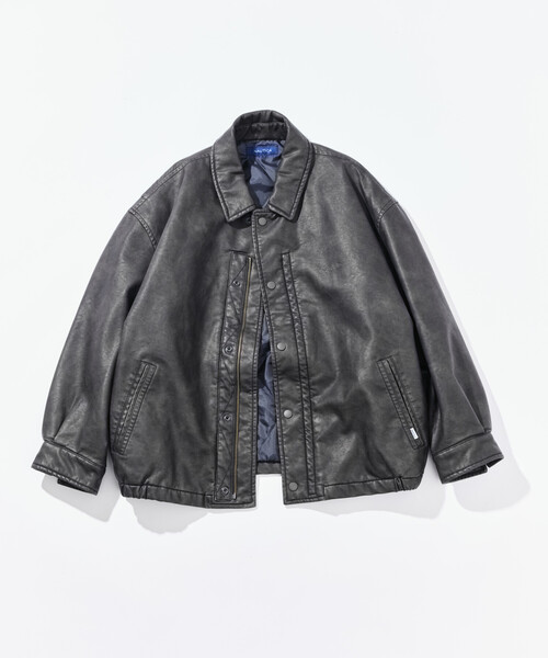 セール】NAUTICA/ノーティカ フェード レザレットジップブルゾン