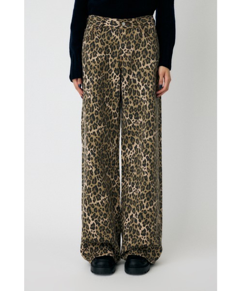 MOUSSY（マウジー）の「LEO PRNTED WIDE STRAIGHT（デニムパンツ・レディース・ブラウン・0/1/2）」の2枚目の写真