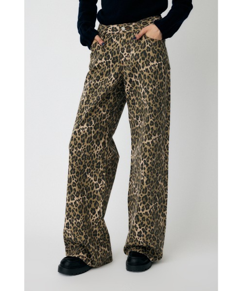 MOUSSY（マウジー）の「LEO PRNTED WIDE STRAIGHT（デニムパンツ・レディース・ブラウン・0/1/2）」の5枚目の写真
