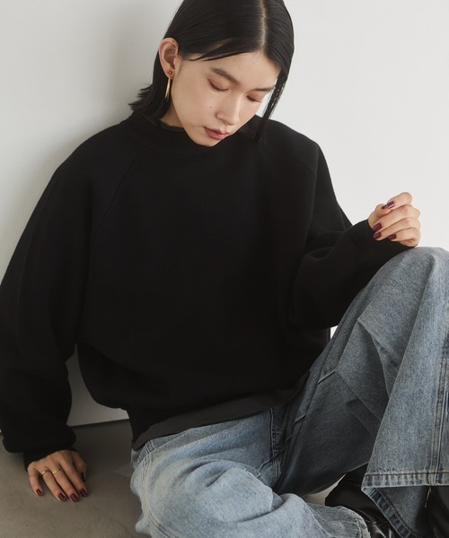 hunch（ハンチ）の「【WEB限定/別注】スウェットライク 無地ニット（ニット/セーター・レディース・ブラウン/アイボリー/ブラック・FREE）」の2枚目の写真