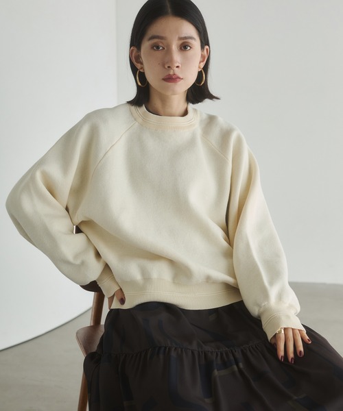 hunch（ハンチ）の「【WEB限定/別注】スウェットライク 無地ニット（ニット/セーター・レディース・ブラウン/アイボリー/ブラック・FREE）」の4枚目の写真