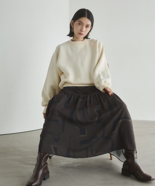 hunch（ハンチ）の「【WEB限定/別注】スウェットライク 無地ニット（ニット/セーター・レディース・ブラウン/アイボリー/ブラック・FREE）」の6枚目の写真