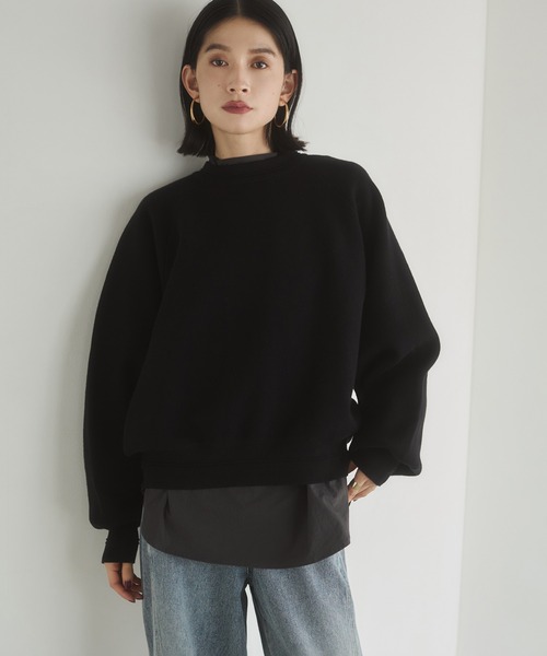 hunch（ハンチ）の「【WEB限定/別注】スウェットライク 無地ニット（ニット/セーター・レディース・ブラウン/アイボリー/ブラック・FREE）」の8枚目の写真